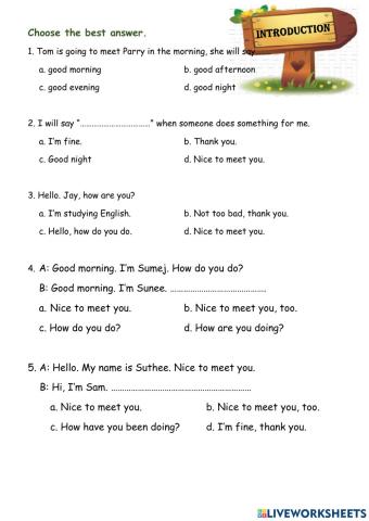 Greeting and Inroduction