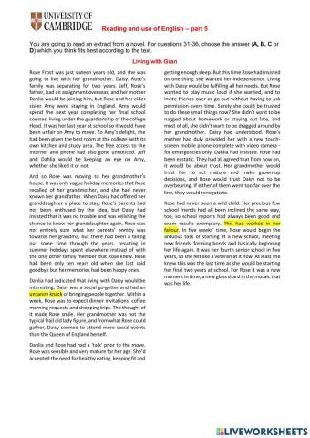 FCE Reading and Use of English