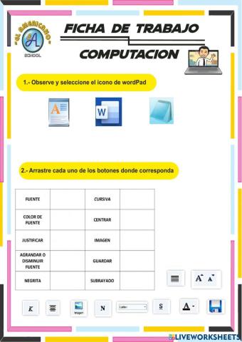 Hoja de aplicación 1er grado