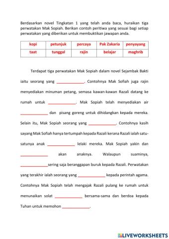 4.1.1 Perwatakan Mak Sopiah Latihan LWS