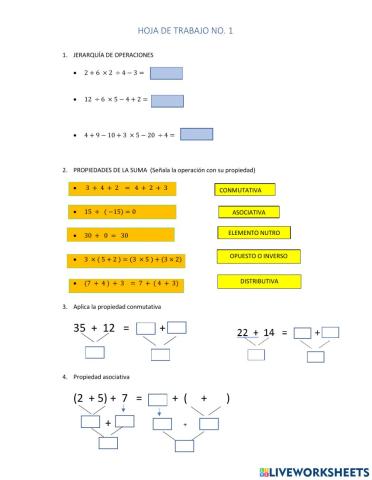 Propiedad de la suma y multiplicación