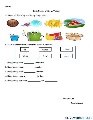 What Do Living Things Need?