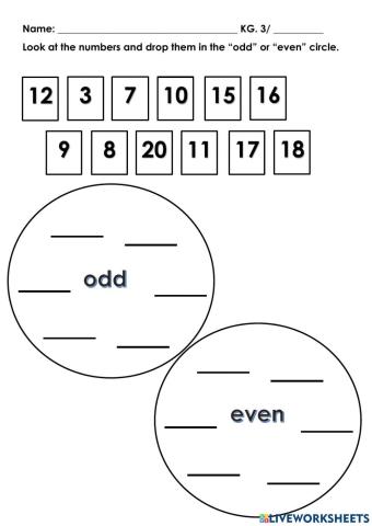 Even and odd numbers