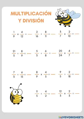 Multiplicar y dividir fracciones