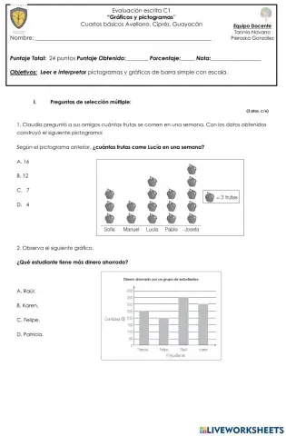Matemática - gráficos y pictogramas
