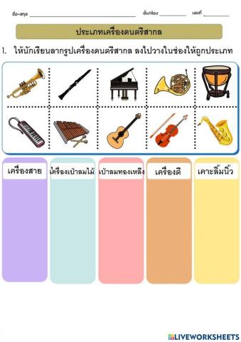 ประเภทเครื่องดนตรีสากล