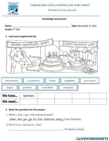 Knowledge assessment