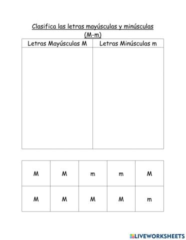 Clasificando letra M