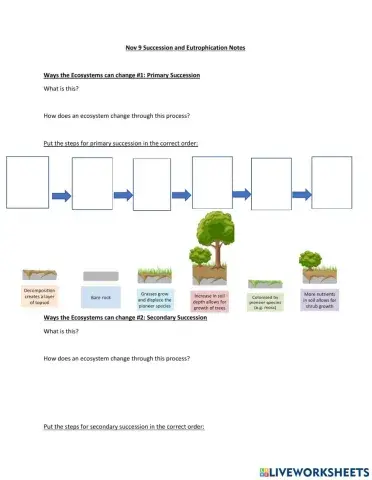 Nov 9 Succession and Eutrophication Notes