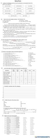 At Home. Householding Chores