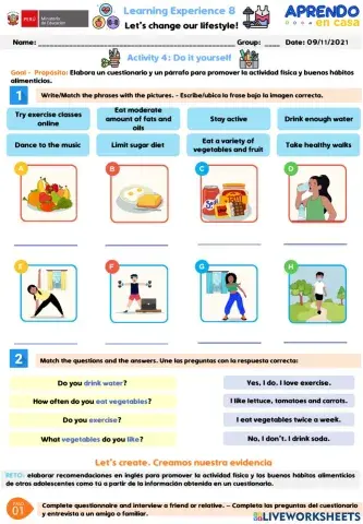 Do it yourself Activity 4 learning experience 8 A1