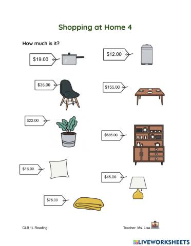 CLB1L: Shopping for Home 4
