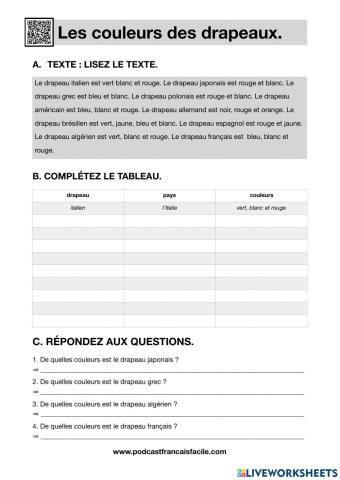 Les couleurs des drapeaux