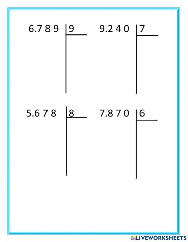 DIVISION POR UNA CIFRA RESTANDO