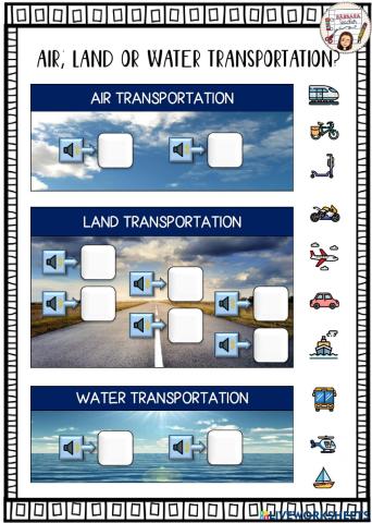 Air, land, water transportation