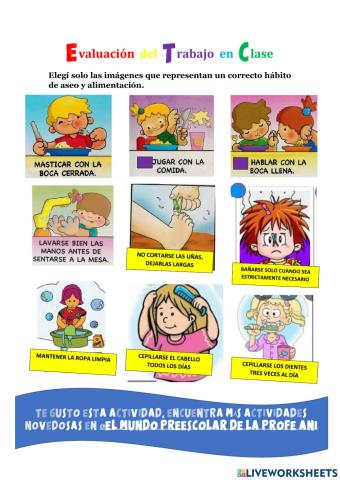 Hábitos de higiene y alimentación