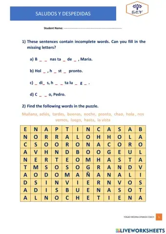 Saludos y despedidas