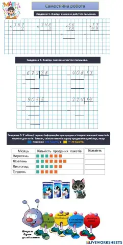 Перевіряємо свої досягнення. Самостіна робота
