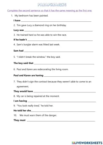 Paraphrasing ado 4 1