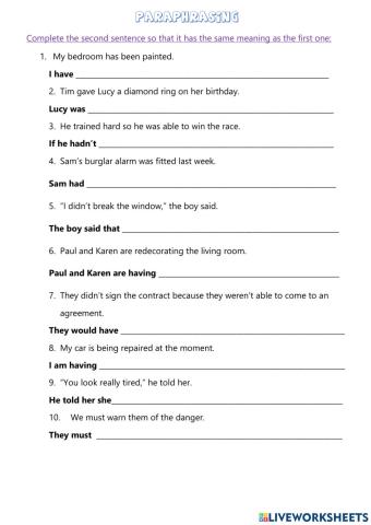 Paraphrasing ado 4 1