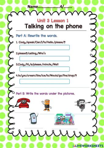 Talking on the phone