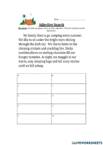 Adjective search 1