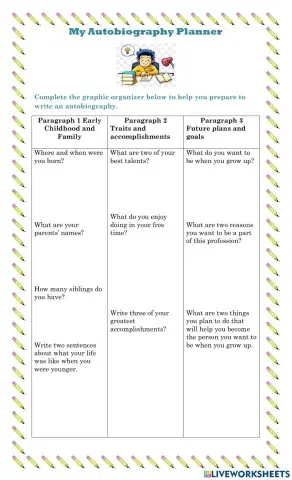 Expository Writing Autobiography Graphic Organizer