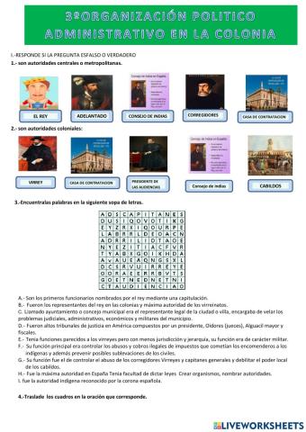 Organizacion politica y administrativa en la colonia