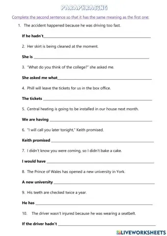 Paraphrasing - ado 4