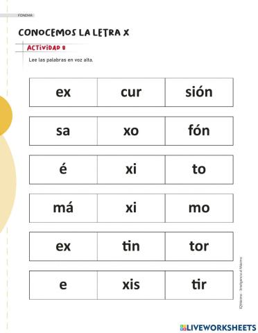 Actividad 8 fonema x