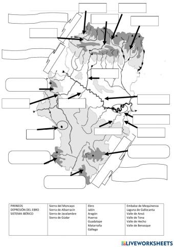 Mapa físico de aragón