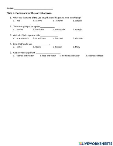 Elijah and the Drought