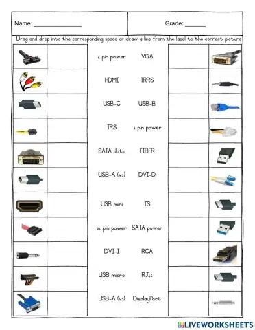 Computers- ports and connectors matchup