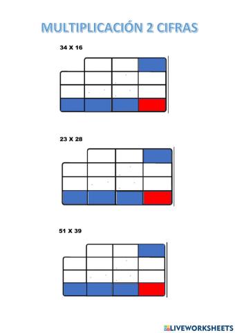 Multiplicación dos cifras ABN