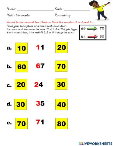 Rounding to the nearest ten
