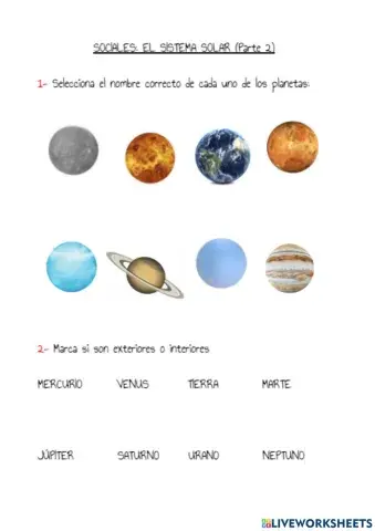 Sociales el sistema Solar (parte 2)