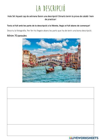 La descripció. 5è