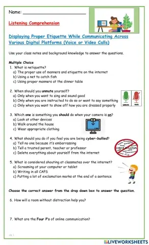 Displaying proper etiquette while communicating across various digital platforms