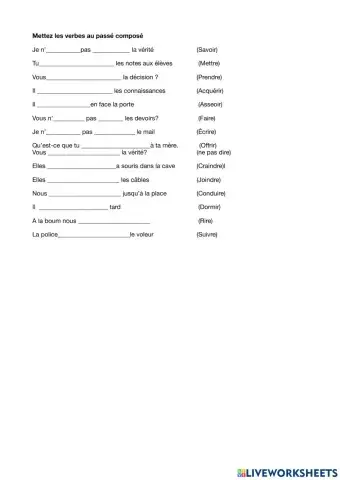 Passé composé 2
