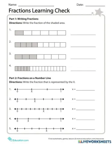 Fractions Learning Check