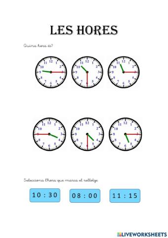 Les hores en català