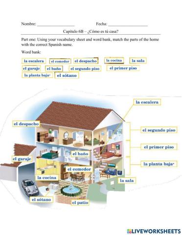 Realidades 2 Ch 6A ¿Cómo es tu casa?
