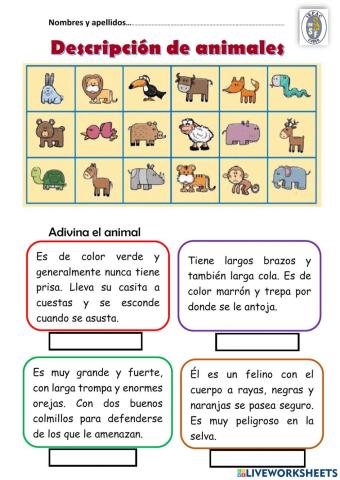 Descripción de animales