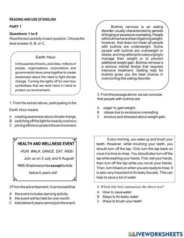 Use of English & Reading