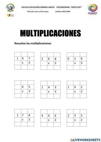 Refuerzo de multiplicaciones del 2 y 3