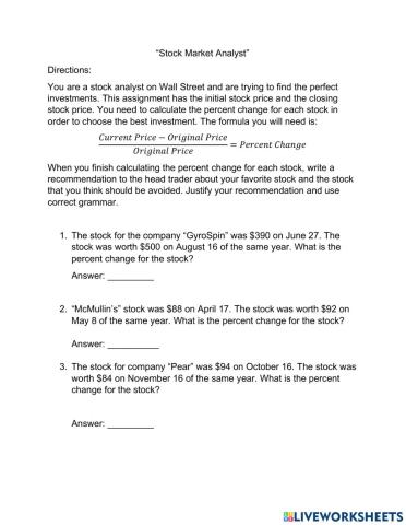 Stock Market Analyst