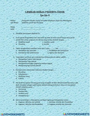 Ulangan harian 2 - mobilitas sosial