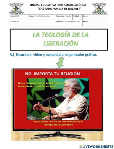 Ficha interactiva: La Teología de la liberación