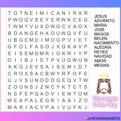 Sopa de letras de adviento