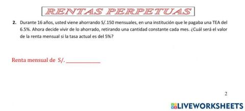 2 Renta perpetua Renta desconocida
